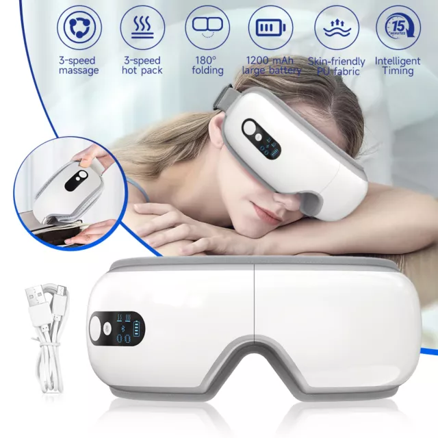 Eye Massager Electric Vibration Heated Bluetooth Smart Music Compression Eyeris