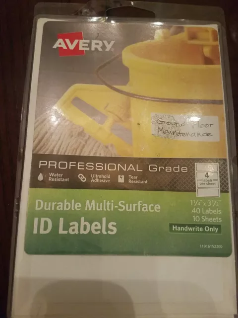 Avery Duable Multi-Surface ID Labels 1 1/4" X 3 1/2
