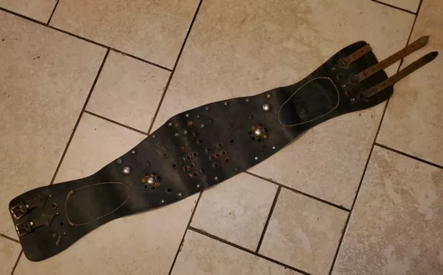 1940s glass Rivets Buco Josepm Harley Davidson Leather kidney belt Eagle E H