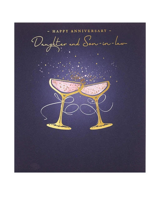 UK Greetings Biglietto Auguri Anniversario Per Mamma E Papà: Con Cuori E Dettagli Oro, Busta Inclusa