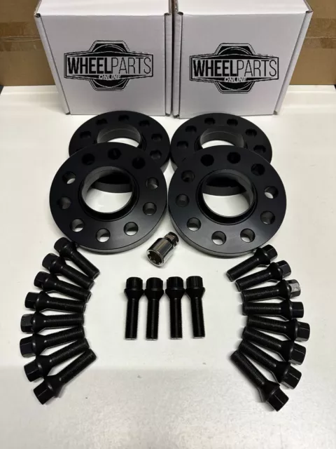 2x 15mm + 2x 20mm Black DEMON Wheel Spacers + Bolts & Locks Audi A5 B8 B9 (T)