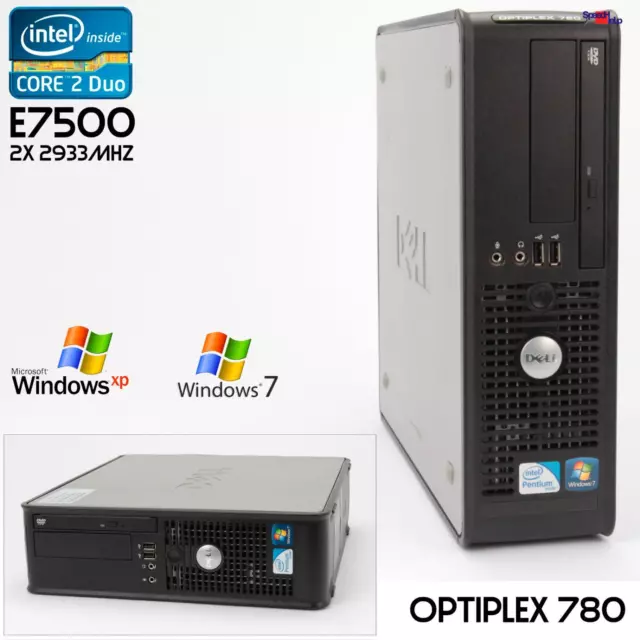 PC Ordinateur Dell OptiPlex 780 SFF Core 2 Duo E7500 Windows XP 7 Parallèle