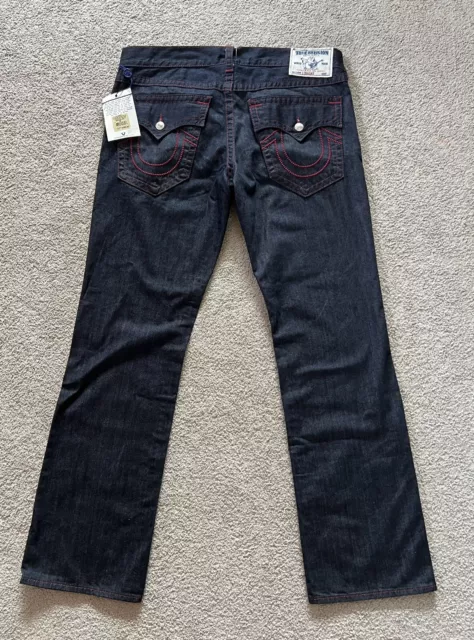 VTG True Religion World Tour Jeans Sneaker Big T Red Rope Stitch 38 x 34 Blue