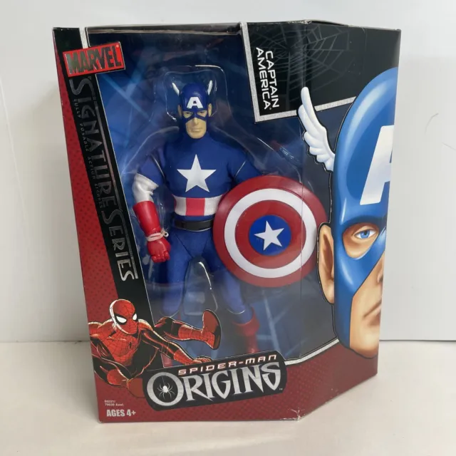 New Marvel Spider-Man Origins Signature  Captain America Figure Hasbro 2006