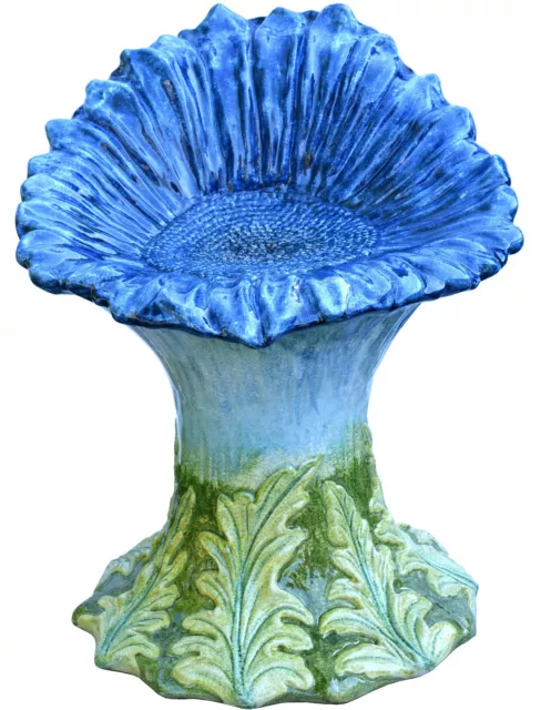 Girasole blu sedile maiolicato - Blue sunflower Majolica seat  12799