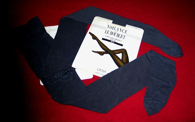 Collant Satiné 15 Deniers Noir - Marque Le Bourget Voilance - Taille 4 - Neuf Avec étiquettes