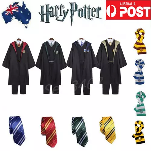 Book Week Harry Potter Gryffindor Ravenclaw Robe Tie Scarf Costume Cosplay Cape