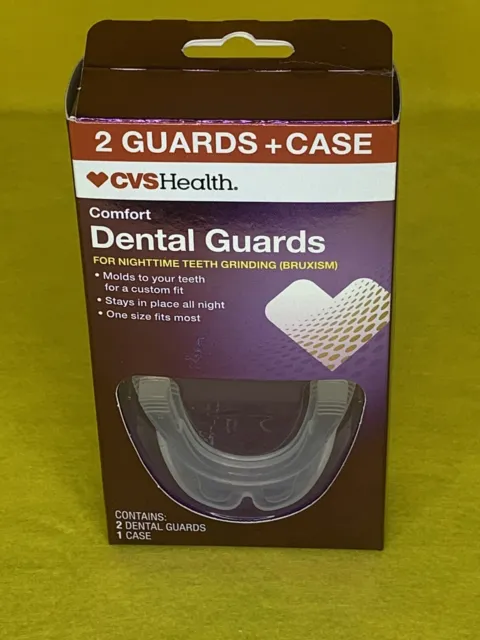 PROTECTORES DENTALES NOCTURNOS CVS Salud Comodidad (2) + Estuche para rechinar dientes nocturnos
