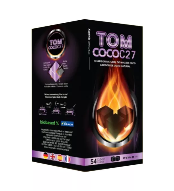 TOM Coco Gold C27 | Shisha Kokos Kohle | BBQ | Naturkohle | 1 KG