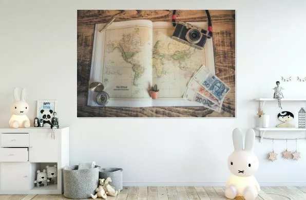 Em Around the World | A TRAVEL  WALL DECOR  Canvas choose your size