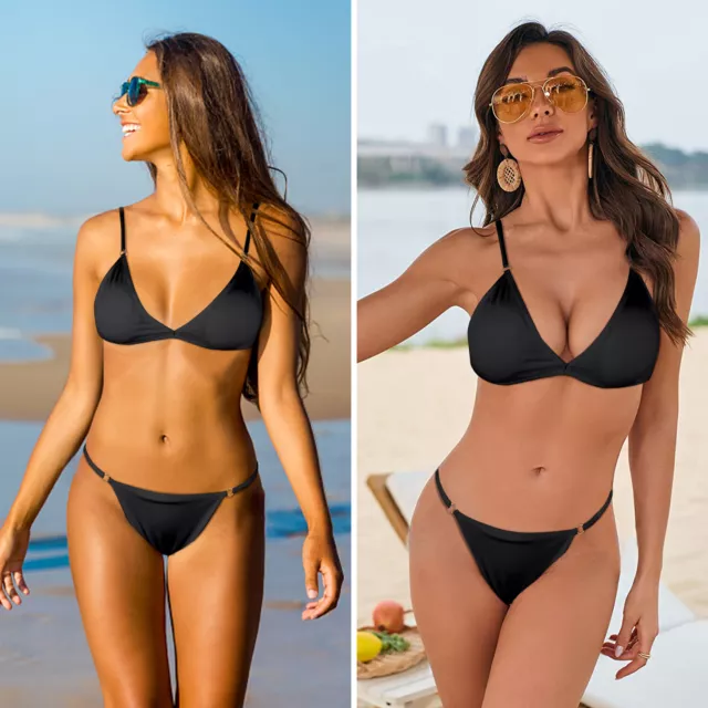 Sexy Women Cute Micro Bikini Lingerie Set Swimwear Bra G-String Summer  Beachwear