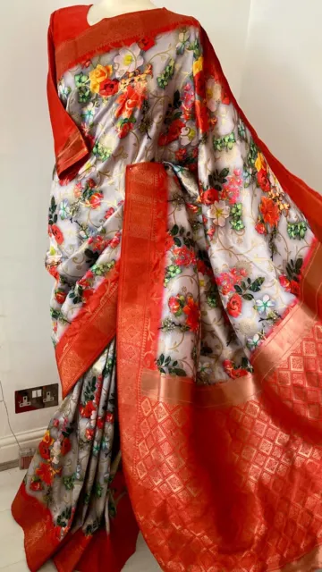 🥰Latest Indian  Silk Kataan Weave  Asian Bridal Party Saree/Sari🤗