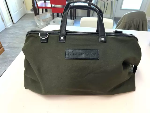 John Varvatos travel bag/duffel, Army Green, used once