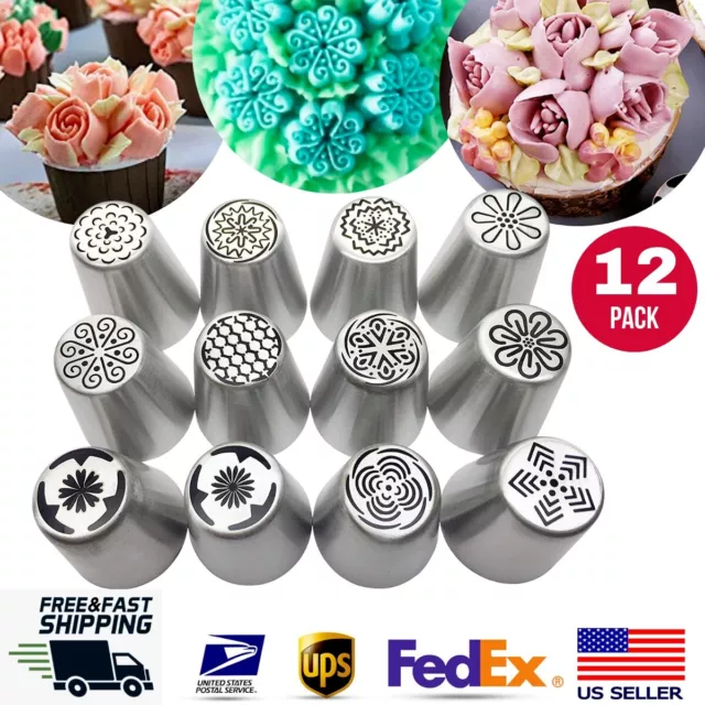 Cake Decorating Set Russian Piping Tips Flower Icing Nozzles Cake Pastry Baking