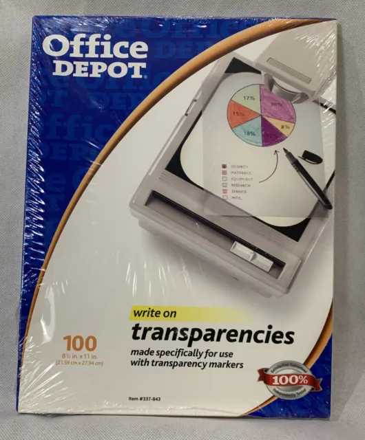 Office Depot Write On Transparencies 8.5in x 11in Pack of 100 Sheets