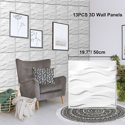 VEVOR Pannello Murale Decorativo in PVC 3D da Parete 13 Pezzi Pattern di Onda