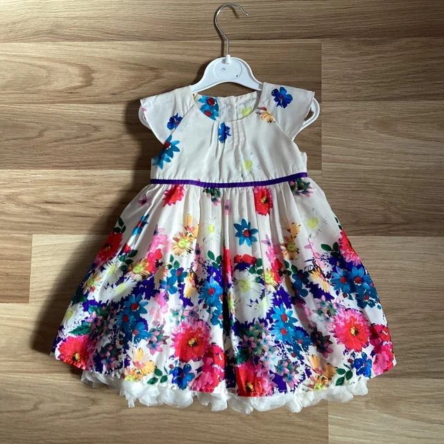 Vestiti bambina 3-6 mesi M&S crema stampa floreale colorata abito festa casual