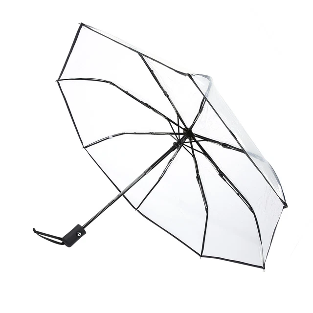Transparent Rain Umbrellas Folding Portable -fold Ladies Fashion Umbrella