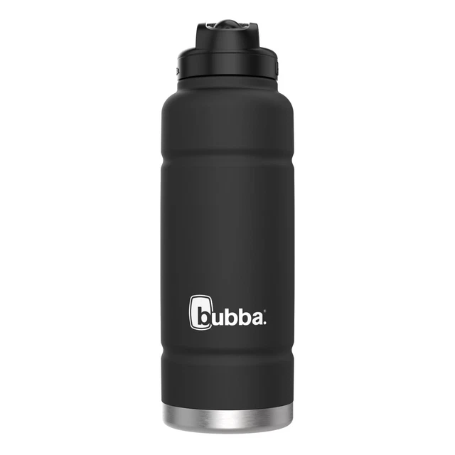 bubba Trailblazer Insulated Stainless Steel Water Bottle with Straw, Black, 40oz