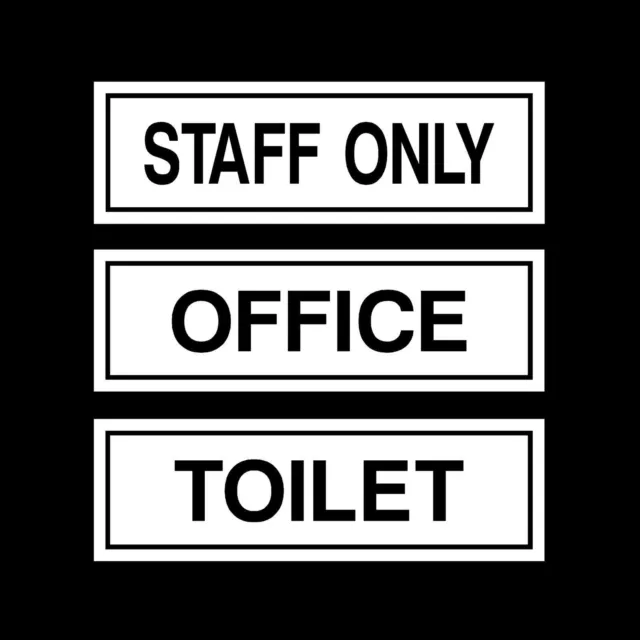 Staff Only, Office, Toilet - Sign, Sticker - All Sizes & Materials 190mm x 60mm