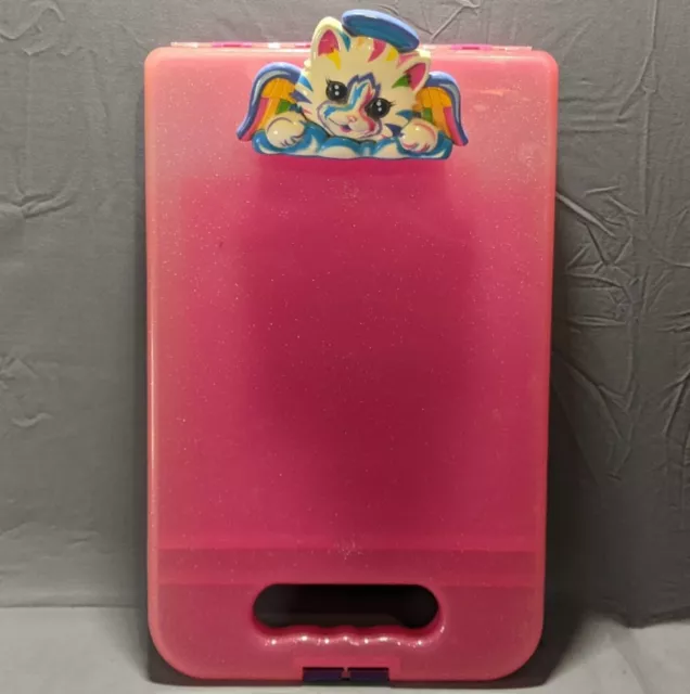 Lisa Frank Kitten Kitty Cat Angel Pink Glitter Clipboard Vintage EUC