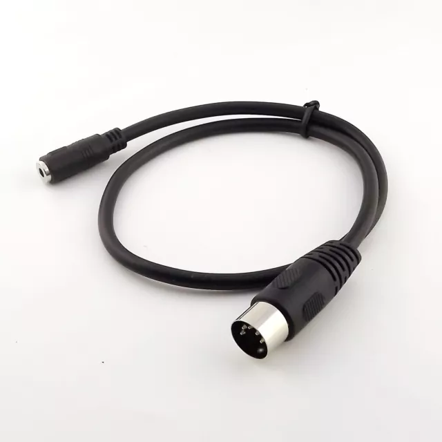 Premium 50cm Din MIDI 5 Pin Male Plug to 3.5mm Stereo Female Socket Audio Cable