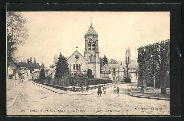 CPA Soisy-sous-Etiolles, L´Eglise