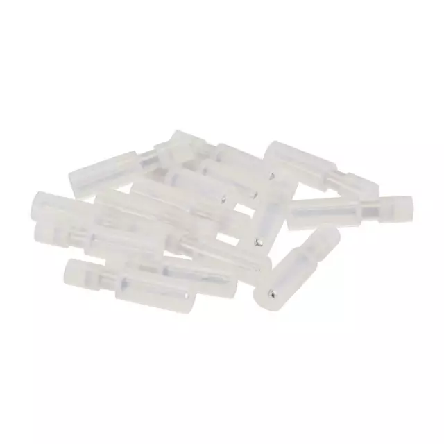 Wire Butt Male Terminals Insulated Round AWG 24-18 White 20 Pcs
