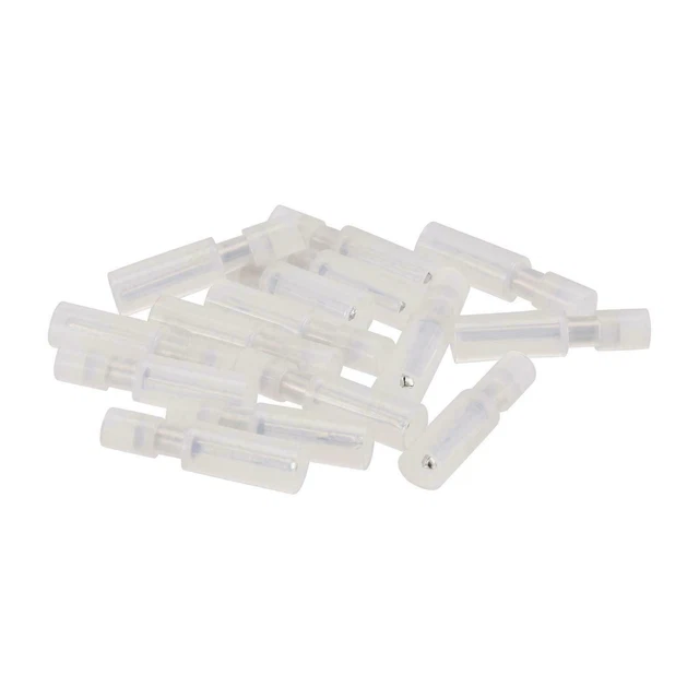 Wire Butt Male Terminals Insulated Round AWG 24-18 White 20 Pcs