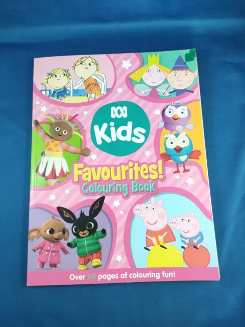 ABC KIDS FAVOURITES 60 page COLOURING IN Colour-in BOOK Pink - Peppa Unused