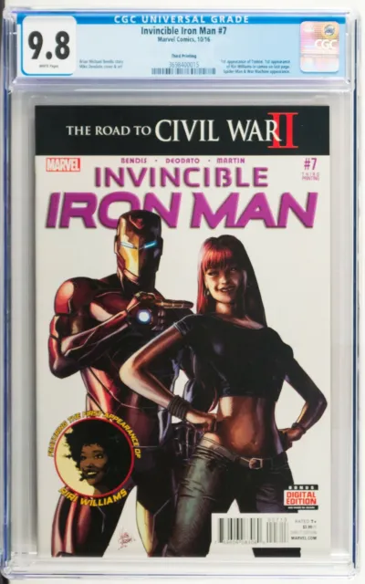 Invincible Iron Man #7 CGC 9.8 Third Printing! First Appearance Riri Williams!!!
