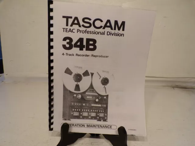 TASCAM 34B Reel To Reel Owners Manual On Cd 36 Pages Free Same Day Shipping  $19.95 - PicClick