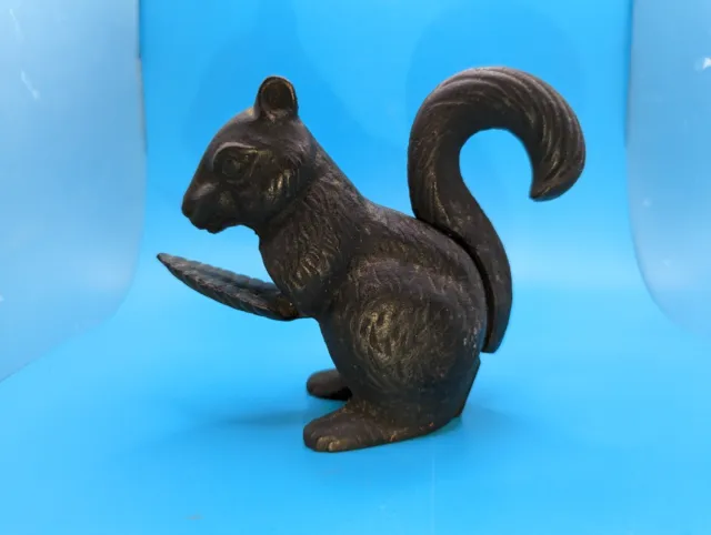 Antique Vintage Cast Iron Squirrel Nut Cracker-Tail Lever-4.5" Tall