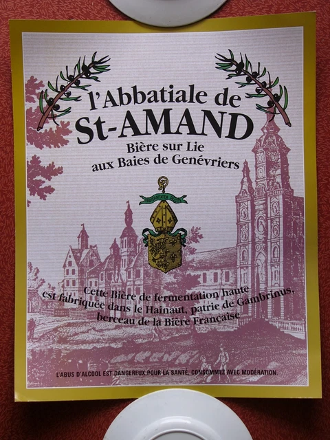 Affiche Bière du Nord L'Abbatiale de SAINT AMAND ( Les Eaux !!) Nord 50 x 40 cm