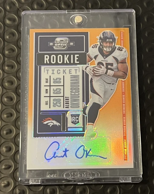 2020 Contenders Optic Albert Okwuegbunam Orange Prizm Rookie Ticket Auto RC /50