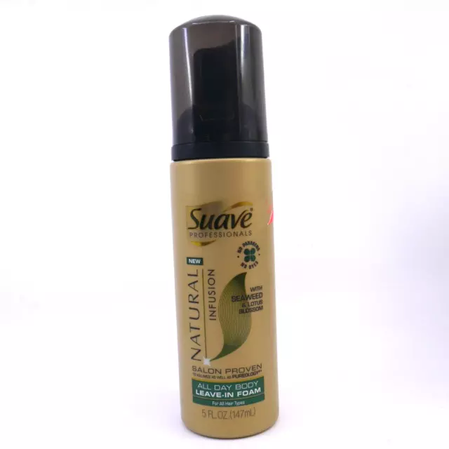 1- Suave All Day Body Leave-In Foam Seaweed Lotus Blossom Natural Infusion