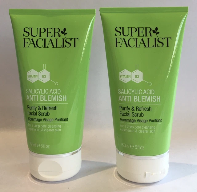 2 scrub viso rinfrescante acido salicilico super facialista purificante 150 ml