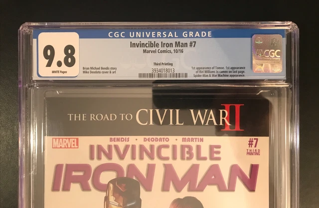 Invincible Iron Man #7 - CGC 9.8 - 3rd Print - 1st Riri Williams Cover - MARVEL 2