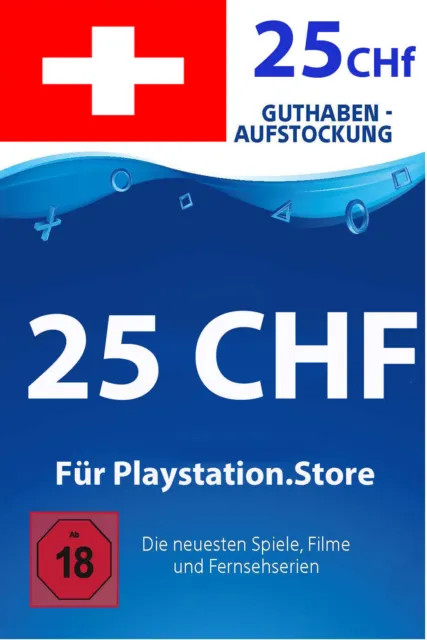 PSN Card CH 25 CHF - 25 CHF PlayStation PS5/PS4 Guthaben Digital Code - Schweiz