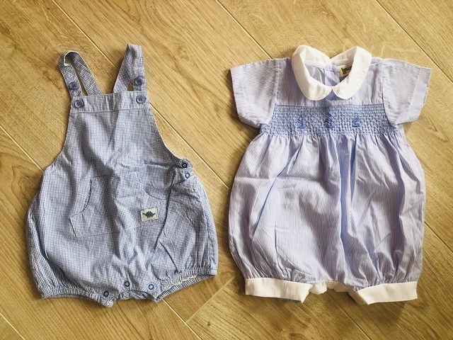 Baby Boy John Lewis Dungarees and Hullabaloo Romper  3-6 Months