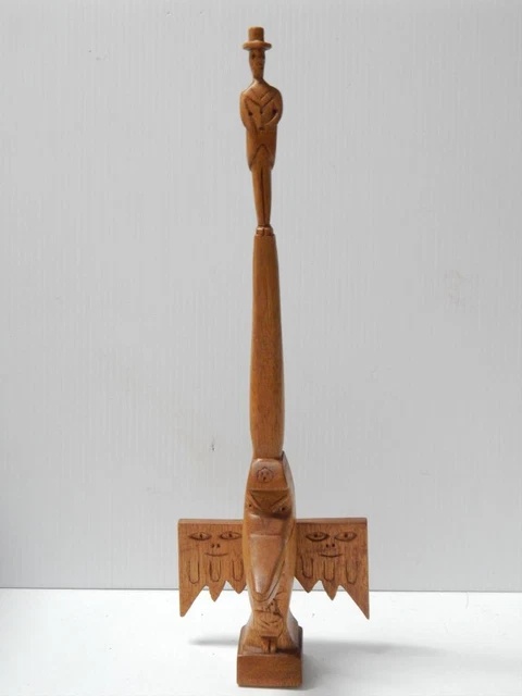 Vintage Abraham Lincoln Tlingit Indian Nw Coast Cedar Wood Totem Pole Model Rare Vintage Abraham Lincoln Tlingit Indian Nw Coast Cedar Wood Totem Pole Model Rare