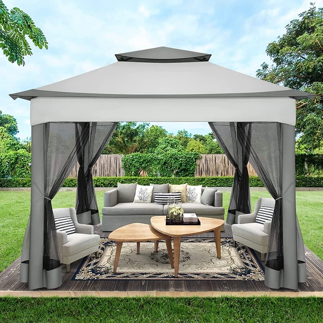 FaltPavillon 3x3m Gartenpavillon Gartenzelt Partyzelt Wasserdicht UV-Schutz Zelt