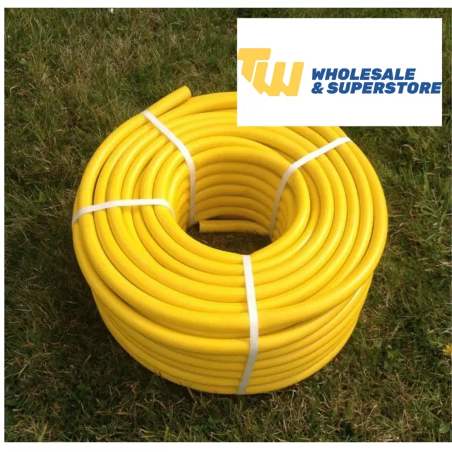 100 Metre Yellow Garden Hose Pipe - 100M Reinforced Anti-kink Water Hosepipe