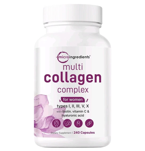 Micro Boost Complex BOOST WELLNESS MULTI Collagen Peptides Complex 240 Capsules by Micro ...