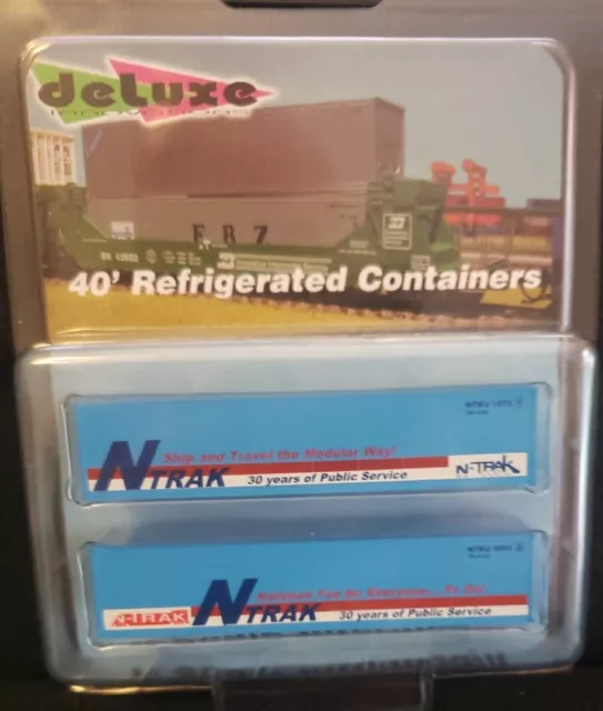 N-SCALE SPECIAL RUN N-TRAK 30th Anniversary 40' REEFER CONTAINERS BY DELUXE NEW