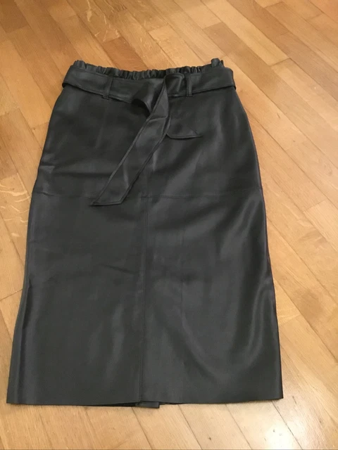 Gonna in pelle nera zara shop