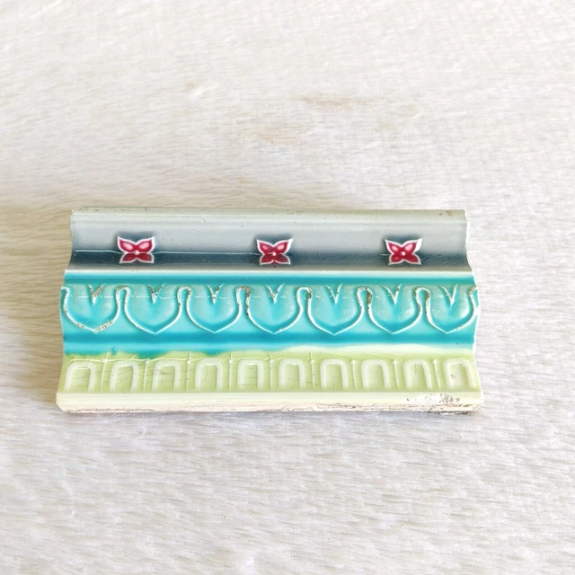 1930s Vintage Saji TM Majolica Nouveau Art Architecture Furniture Tile Japan