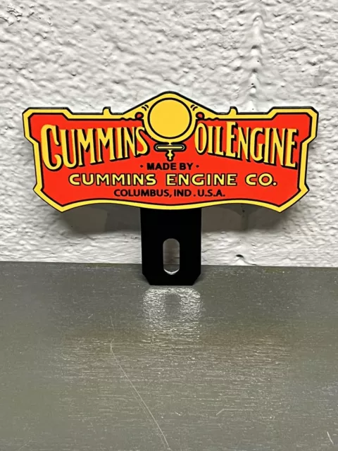 Cummins Diesel Metal Plate Topper Truck Engine Red Ball Logo Garage Gas Oil