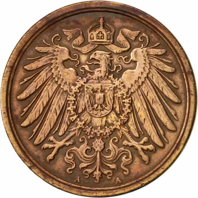 [#423119] Münze, GERMANY - EMPIRE, Wilhelm II, 2 Pfennig, 1907, Berlin, SS, Kupf