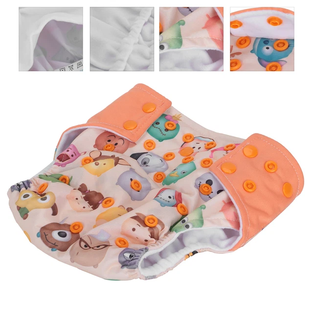 One Size Baby Nappy Infant Washable Cloth Diapers Reusable Print Us